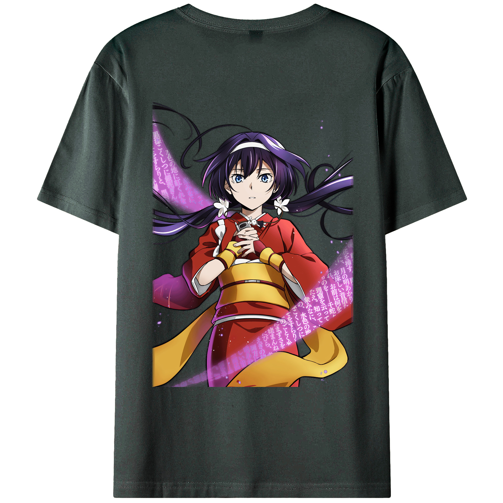 （画像用） 文豪ストレイドッグス Bungo Stray Dogs 綿100％ メンズ半袖Tシャツ（バックプリント） 通気性